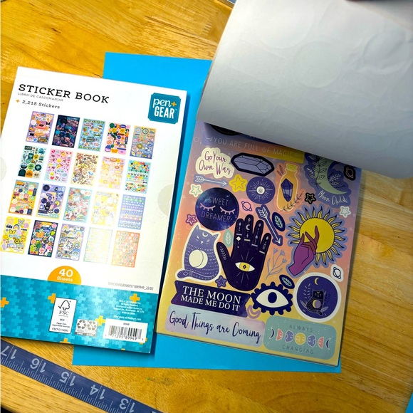 NEW Sticker book 2218 foil and paper, pen + gear good vibes edition fun letters - Picture 3 of 12